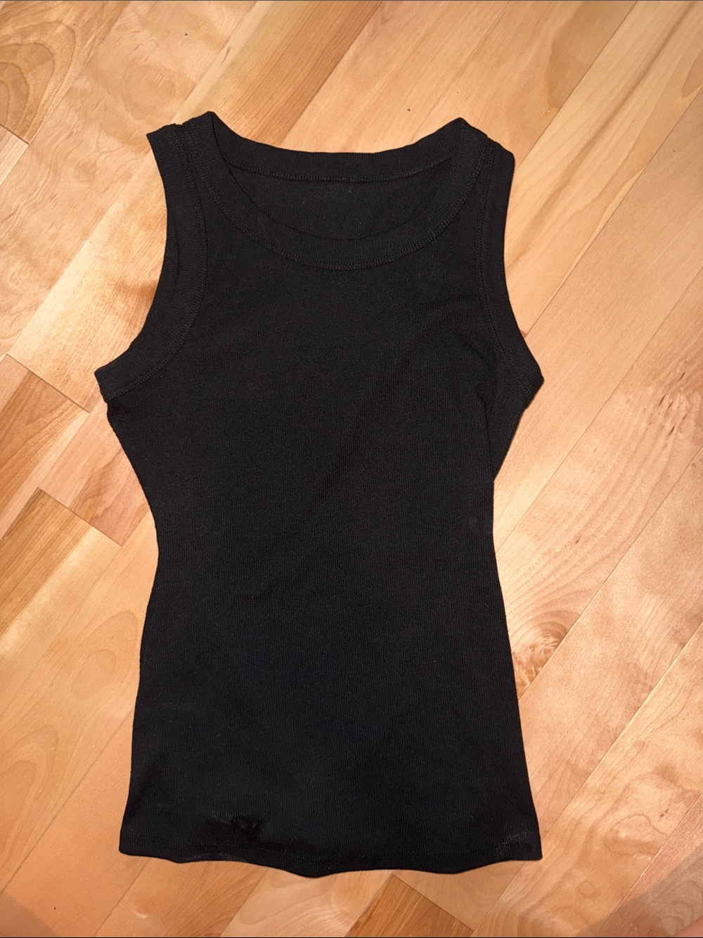 Classic Women's Black Ribbed Tank Top S